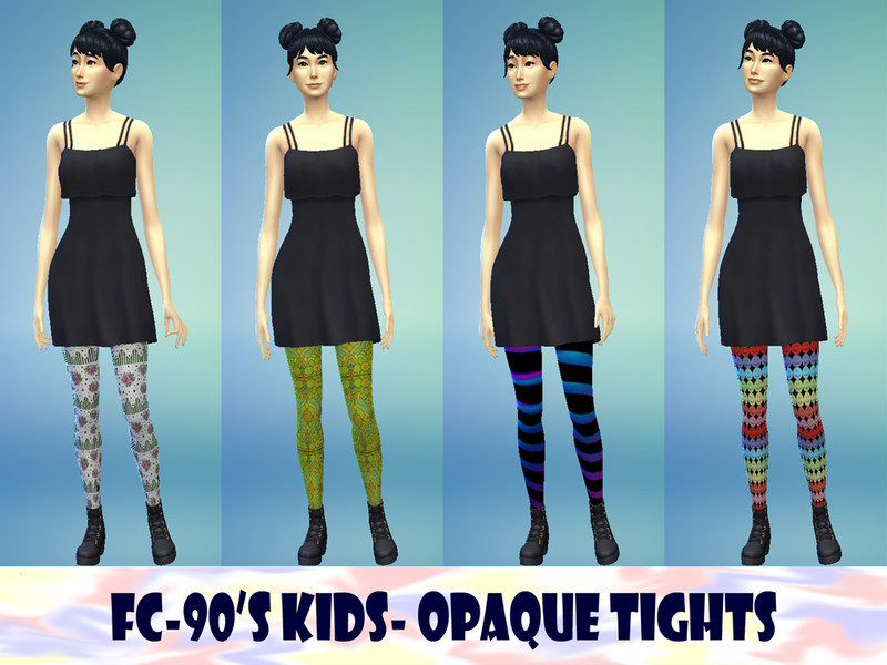 Sims 4 The Sims Resource | FC- 90s Kids- Opaque Tights by TSR Creator