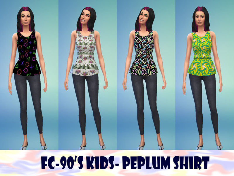 Sims 4 The Sims Resource | FC- 90s Kids- Peplum Shirt by TSR Creator