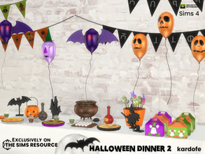 Sims 4 — Halloween Dinner 2 by kardofe — Second part Halloween Dinner, with more fun decorative objects to organise our