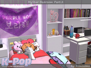 Sims 4 — K-POP MyStar Bedroom Part.2 by Mincsims — This bedroom was designed for teenage girl who loves K-Pop. Part.2