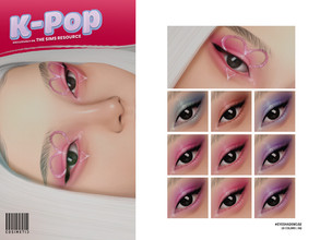 Sims 4 — K-POP Glitter Pastel Eyeshadow | N102 by cosimetic — - Female - 10 Swatches. - 10 Custom thumbnail. - You can