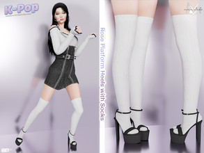 Sims 4 — KPOP Collection Rose Platform Heels with Socks by mermaladesimtr — New Mesh 5 Swatches All Lods Teen to Elder