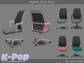 Sims 4 — MyStar Desk Chair by Mincsims — Basegame Compatible 4 swatches