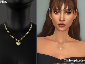 Sims 4 — Flirt Necklace by christopher0672 — This is a cute paperclip chain necklace with a puffed heart pendant. 21