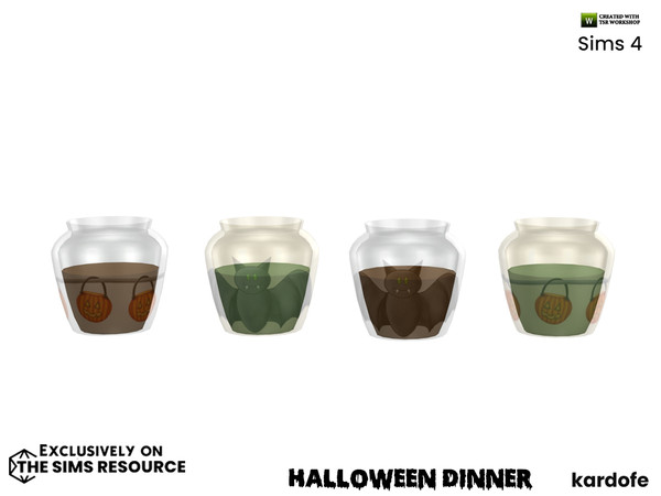 Sims 4 — Halloween Dinner_Glass by kardofe — Glass tumbler with beverage, in four colour options