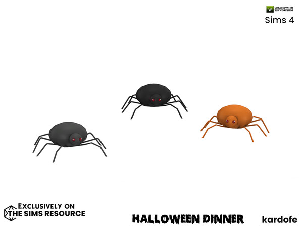 Sims 4 — Halloween Dinner_Spider by kardofe — Decorative, glowing-eyed spider, in three colour options