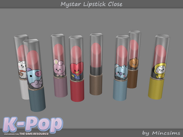 Sims 4 — Mystar Lipstick Close by Mincsims — Basegame Compatible 8 swatches Used images were licensed from Adobe Stock.