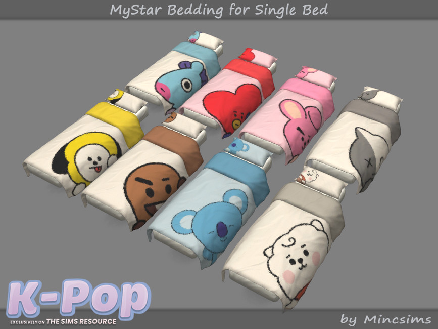 The Sims Resource MyStar Bedding for Single Bed