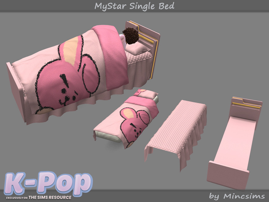 The Sims Resource MyStar Bedding for Single Bed