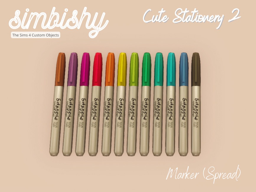 The Sims Resource - Cute Stationery Set 2 - Marker (Spread)