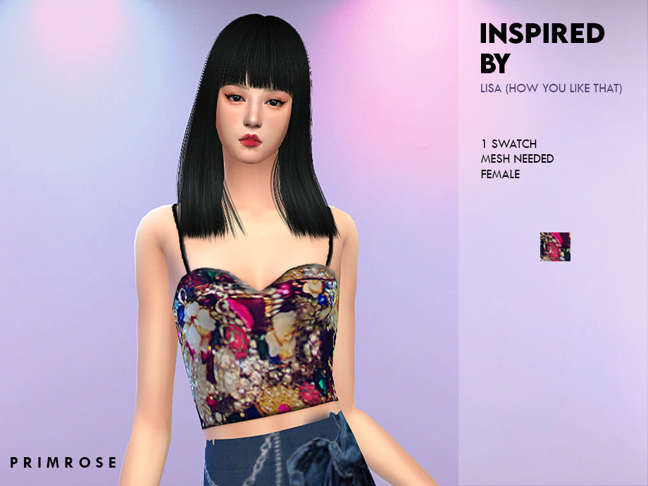 The Sims Resource - Blackpink How You Like That (Lisa Rap Top) - Mesh needed