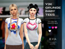 Sims 4 — Y2k Grunge Baby Tees by JLVIA — Y2k Grunge Baby Tees - Comes in 4 unique color swatches