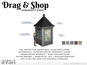 Sims 4 — Scripted Patreon - Drag & Shop Community Kiosk by RAVASHEEN — The Drag and Shop kiosk is your quick,
