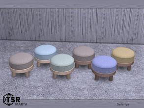 Sims 4 — Marta. Pouf by soloriya — Round pouf. Part of Marta set. 6 color variations. Category: Comfort - Miscellaneous.