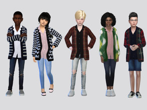 Sims 4 — Cardigan Shirt Kids by McLayneSims — TSR EXCLUSIVE Standalone item 16 Swatches MESH by Me NO RECOLORING Please