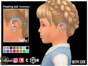 Sims 4 — Hearing Aid Toddler Both Side Accessory by EvilQuinzel — Hearing Aid on both side for toddlers. - New mesh; -