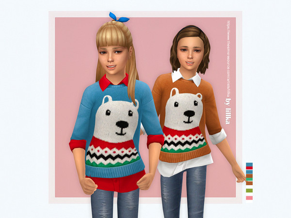 Sims 4 — Claire Sweater [NEEDS GET TO WORK] by lillka — [NEEDS GET TO WORK] 6 swatches Custom thumbnail