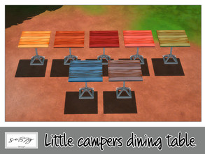 Sims 4 —  Little campers dining table by so87g — cost: 500$, 7 colors, you can find it in surfaces - outdoor table All my