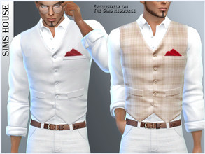 Sims 4 — MEN'S SHIRT WITH VEST by Sims_House — MEN'S SHIRT WITH VEST Men's shirt with a vest and a handkerchief in the
