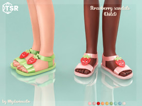 Sims 4 — Strawberry sandals Child by MysteriousOo — Strawberry sandals for kids in 9 colors