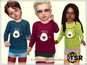 Sims 4 — Shirt Bear by bukovka — Shirt for toddlers of both sexes, boys and girls. It is installed independently, 4
