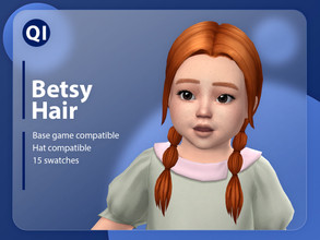 Sims 4 — Betsy Hair by qicc — Pigtail bubble braids. - Maxis Match - Base game compatible - Hat compatible - Toddler - 15