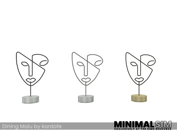 Sims 4 — MinimalSIM_kardofe_Dining Malu_Head by kardofe — Abstract sculpture of a woman's face, in three colour choices