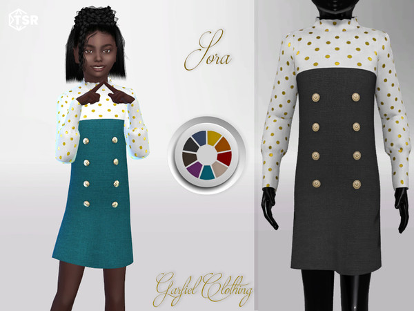 Sims 4 — Sora by Garfiel — - 22 colours - Everyday, party, formal - Base game compatible - HQ compatible