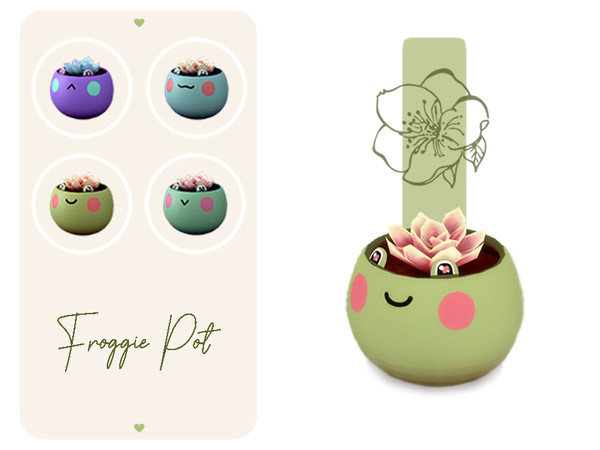 Sims 4 — Froggie Pot by aira_cc —  A cute pot waiting to find beautiful homes!! 
