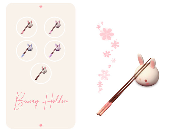 Sims 4 — Bunny Holder by aira_cc — A tiny cute holder with chopsticks!!