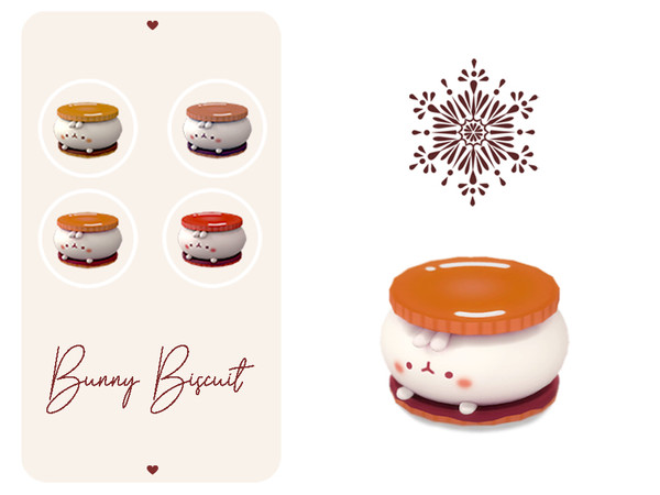 Sims 4 — Bunny Biscuit by aira_cc — A sweet food decor!!