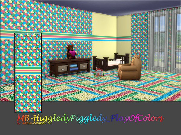 Sims 4 — MB-HiggledyPiggledy_PlayOfColors by matomibotaki — MB-HiggledyPiggledy_PlayOfColors Colorful children's room
