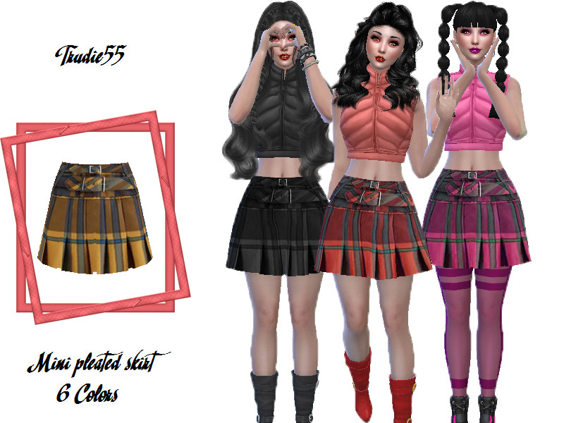 Sims 4 The Sims Resource | Mini pleated skirt by TSR Creator