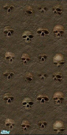 Sims 2 — My Quake Wall set. - Wall of Skulls by Dr. Macabre — Ok your sim is a really bad man, and finds it hard to kkep