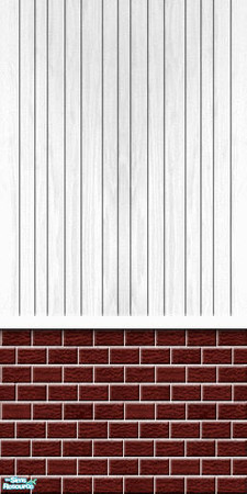 Sims 2 — Studio K BR02VWS - White by StudioKhagerks — Part of the Brick 02 & Vertical Wood Siding series. 20 colors.