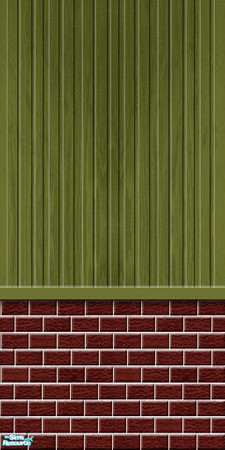 Sims 2 — Studio K BR02VWS - Olive by StudioKhagerks — Part of the Brick 02 & Vertical Wood Siding series. 20 colors.