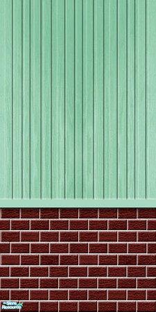Sims 2 — Studio K BR02VWS - Mint by StudioKhagerks — Part of the Brick 02 & Vertical Wood Siding series. 20 colors.