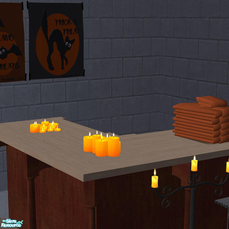 Sims 2 — 9 Melted Candles Orange - 339512 by DOT — 9 Melted Spring Garden Candles Anytime Orange Sims2 by DOT at The Sims
