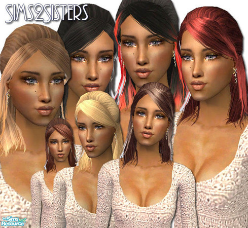Sims 2 — S2S xmsim hair set by TSR Archive — Flora from xmsim hair mesh retexture. 7 colors