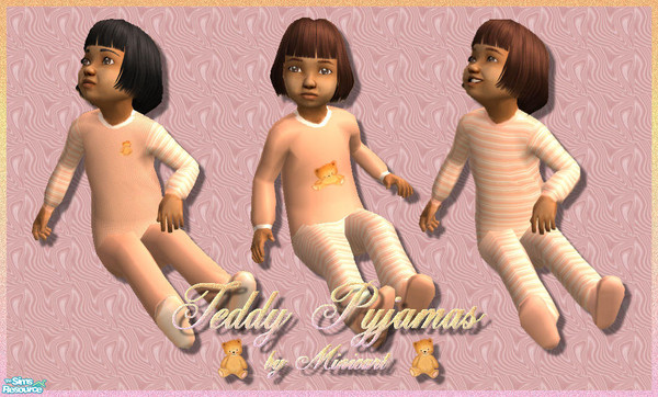 Sims 2 — Teddy Pyjamas by minicart — A set of lovely pink teddy pj's for your toddler.