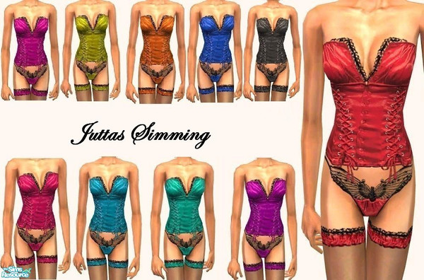 Sims 2 — teen sexy corset underwear by juttaponath — Do not reupload or edit and upload. Thank you
