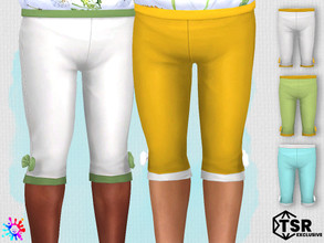 Sims 4 — Toddler Cropped Pants by Pelineldis — Five cropped pants in fresh colors.