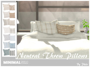 Sims 4 — MinimalSIM Neutral Throw Pillows [Mesh required] by philo —  Throw Pillows in neutral colors for bed and sofa. 8