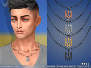 Sims 4 — Coat Of Arms Of Ukraine Trident Necklace (male body frame) by feyona — Coat Of Arms Of Ukraine Trident Necklace