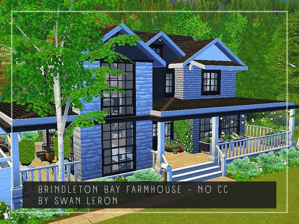 Sims 4 — Brindleton Bay Farmhouse by swanleron — Farmhouse for 1 adult and a kid or 2 adults and a kid (+ a cat) from