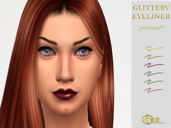 Sims 4 — Glittery Eyeliner by Frederique89 — Frederique!'s Glittery Eyeliner