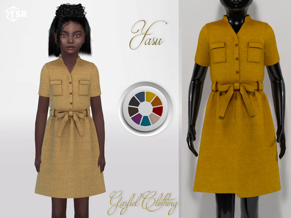 Sims 4 — Yasu by Garfiel — - 17 colours - Everyday, party, formal - Base game compatible - HQ compatible