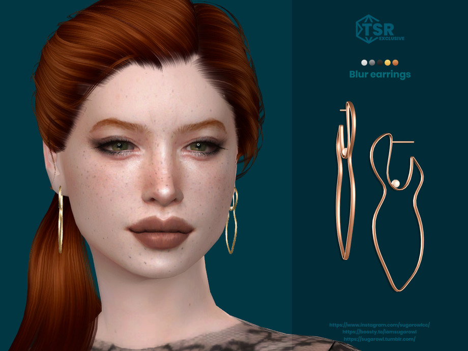 The Sims Resource - Blur earrings