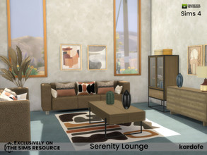 Sims 4 — Serenity Lounge by kardofe — A quiet and serene living room, the ideal place to relax in the evening.