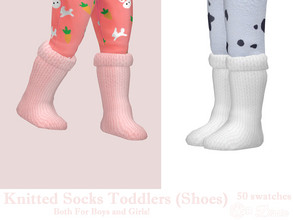Sims 4 — Knitted Socks Toddlers (Shoes) by Dissia — Under the knee knitted chunky very warm socks as shoes for toddlers